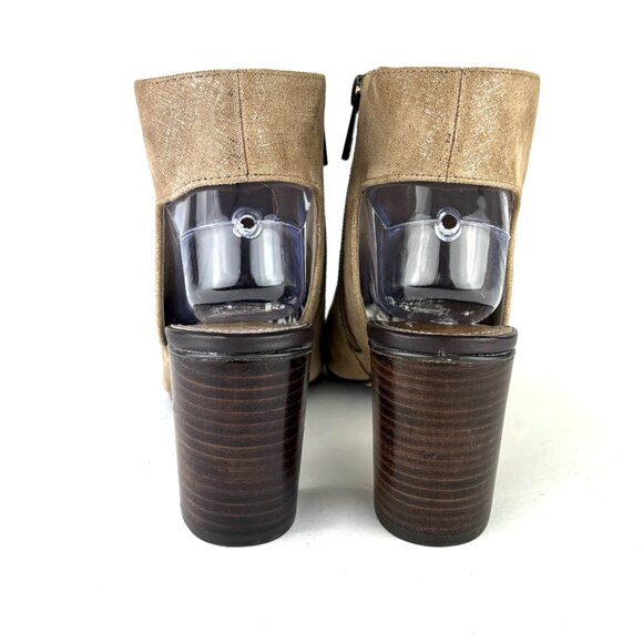 Donald J. Pliner Irene-60 Metallic Gold Peep-Toe Booties - Size 7M - Picture 8 of 13